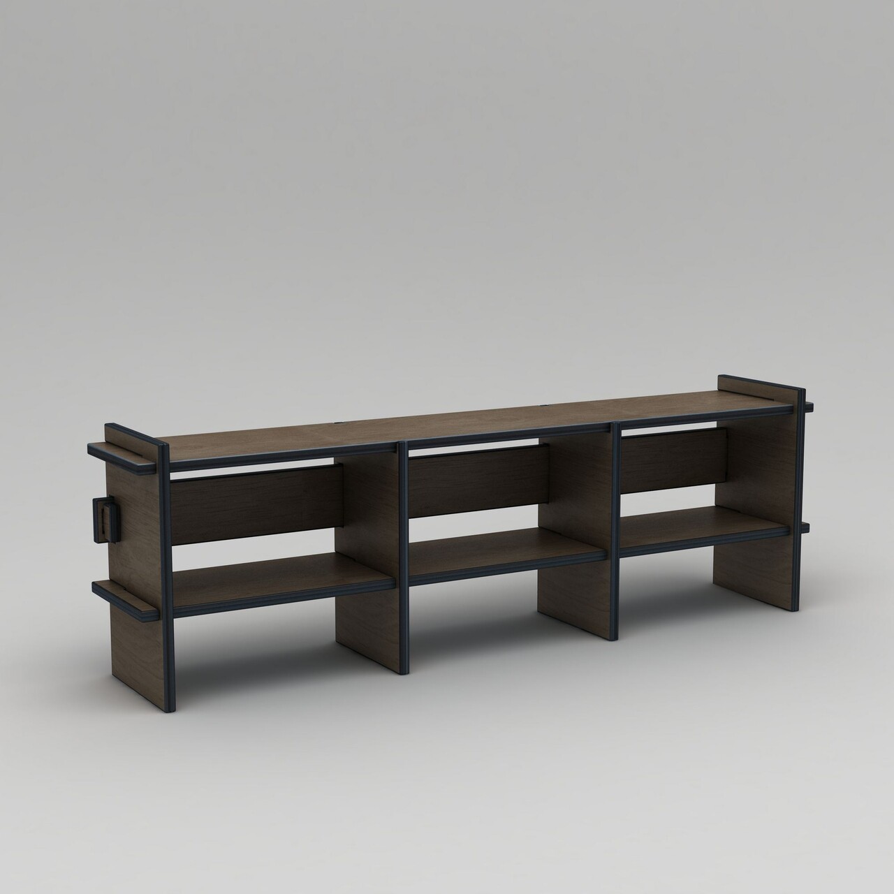 Comoda TV, Hanah Home, Umbra, 220x70x38 cm, Placaj, Maro - imagine 6